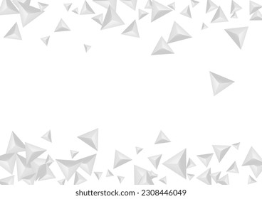 Grauer, brüchiger Hintergrund, weißer Vektorgrafik. Kristallkreativer Hintergrund. Graustufen-Effektkarte. Element realistisch. Silver Origami Texture.