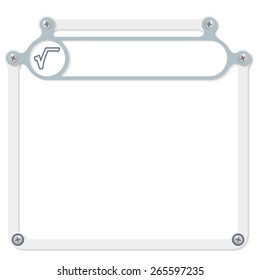 Gray frame for headline and radix symbol