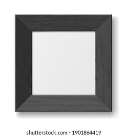 Marco gris para la imagen o la foto del marco cuadrado con espacio vacío aislado en el fondo blanco. El plástico realista o la maqueta de madera. 3.ª ilustración vectorial