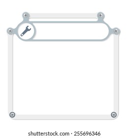 gray frame for text with screws and frame for headline
