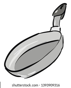 Gray frying pan vector illustration 