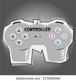 Gray Game Controller Object Vector Illustration