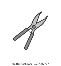 Gray garden shears icon on White Background in vector