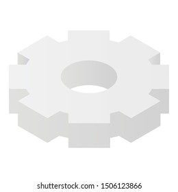 Gray gear icon. Isometric of gray gear vector icon for web design isolated on white background