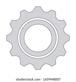 gray gear wheel icon over white background, vector illustration