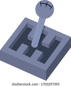 Gray gearbox. Car engine. Manual and automatic. Gear shifting.
