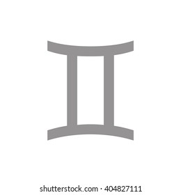Gray Gemini zodiac sign. Astrology symbol vector illustration