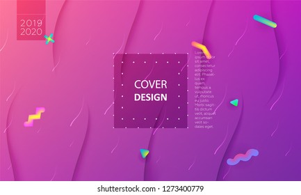 Gray geometric background.  Fluid shapes composition. Digital minimal poster. Abstract  vector cover for commercial concept.