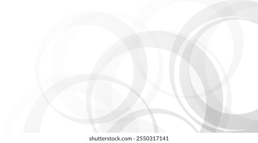 Gray Geometric Circle Pattern On White Background. Abstract Business Banner. Technology Wallpaper. Vector Illustration. Futuristic. Minimal