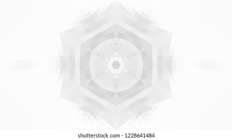 Gray geometric design, gray abstract background. Mosaic of a vector kaleidoscope, vector halftone design. Gray background texture. Decorative web layout or poster, banner. EPS 10 Vector