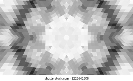Gray geometric design, gray abstract background. Mosaic of a vector kaleidoscope, vector halftone design. Gray background texture. Decorative web layout or poster, banner. EPS 10 Vector
