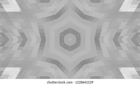 Gray geometric design, gray abstract background. Mosaic of a vector kaleidoscope, vector halftone design. Gray background texture. Decorative web layout or poster, banner. EPS 10 Vector