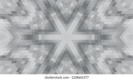 Gray geometric design, gray abstract background. Mosaic of a vector kaleidoscope, vector halftone design. Gray background texture. Decorative web layout or poster, banner. EPS 10 Vector