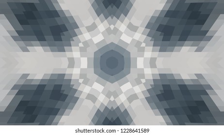 Gray geometric design, gray abstract background. Mosaic of a vector kaleidoscope, vector halftone design. Gray background texture. Decorative web layout or poster, banner. EPS 10 Vector