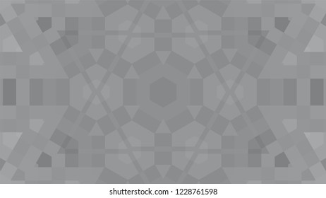 Gray geometric design, gray abstract background. Mosaic of a vector kaleidoscope, vector halftone design. Gray background texture. Decorative web layout or poster, banner. EPS 10 Vector