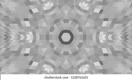 Gray geometric design, gray abstract background. Mosaic of a vector kaleidoscope, vector halftone design. Gray background texture. Decorative web layout or poster, banner. EPS 10 Vector