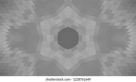 Gray geometric design, gray abstract background. Mosaic of a vector kaleidoscope, vector halftone design. Gray background texture. Decorative web layout or poster, banner. EPS 10 Vector