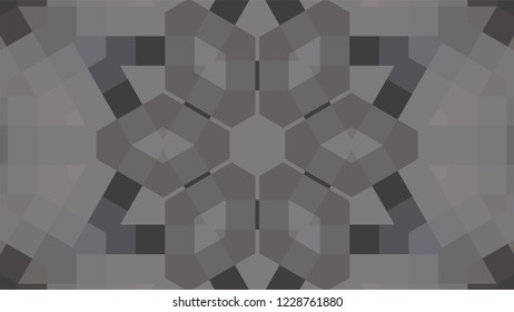 Gray geometric design, gray abstract background. Mosaic of a vector kaleidoscope, vector halftone design. Gray background texture. Decorative web layout or poster, banner. EPS 10 Vector