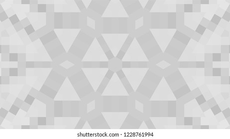 Gray geometric design, gray abstract background. Mosaic of a vector kaleidoscope, vector halftone design. Gray background texture. Decorative web layout or poster, banner. EPS 10 Vector