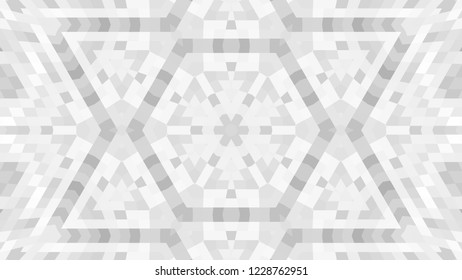 Gray geometric design, gray abstract background. Mosaic of a vector kaleidoscope, vector halftone design. Gray background texture. Decorative web layout or poster, banner. EPS 10 Vector