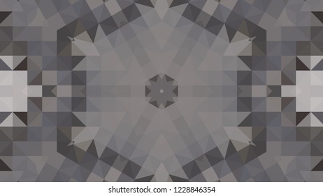 Gray geometric design, gray abstract background. Mosaic of a vector kaleidoscope, vector halftone design. Gray background texture. Decorative web layout or poster, banner. EPS 10 Vector