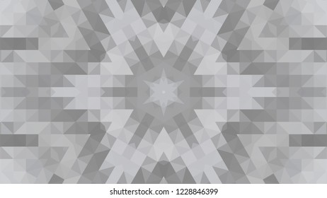 Gray geometric design, gray abstract background. Mosaic of a vector kaleidoscope, vector halftone design. Gray background texture. Decorative web layout or poster, banner. EPS 10 Vector