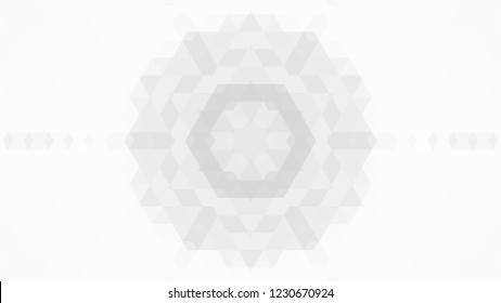 Gray geometric design, gray abstract background. Mosaic of a vector kaleidoscope, vector halftone design. Gray background texture. Decorative web layout or poster, banner. EPS 10 Vector
