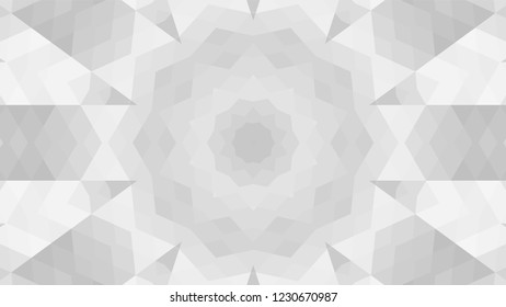 Gray geometric design, gray abstract background. Mosaic of a vector kaleidoscope, vector halftone design. Gray background texture. Decorative web layout or poster, banner. EPS 10 Vector