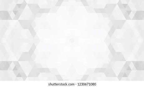 Gray geometric design, gray abstract background. Mosaic of a vector kaleidoscope, vector halftone design. Gray background texture. Decorative web layout or poster, banner. EPS 10 Vector