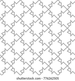 Gray geometric design on white background. Seamless pattern for web, textile and wallpapers