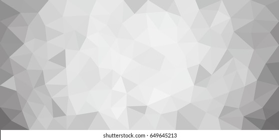 Gray geometric mosaic texture abstract banner. Vector paper illustration.