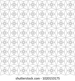 Gray geometric ornament on white background. Seamless pattern for web, textile and wallpapers