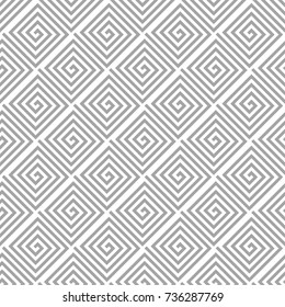 Gray geometric ornament on white background. Seamless pattern for web, textile and wallpapers