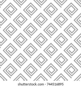 Gray geometric ornament on white background. Seamless pattern for web, textile and wallpapers