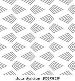 Gray geometric print on white background. Seamless pattern for web, textile and wallpapers