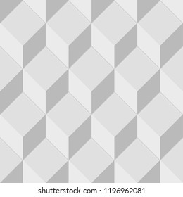Gray geometric seamless background with cubes. Vector illustration