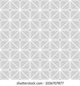 Gray geometric seamless pattern on white background. Ornament for web, textile and wallpapers