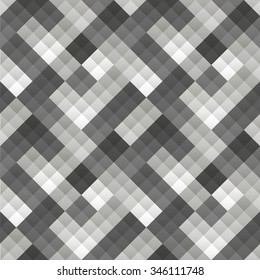 Gray geometric seamless pattern of squares. Vector illustration