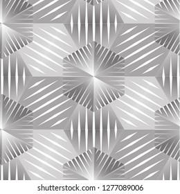 Gray geometric seamless repeating hexagon shapes pattern. Abstract background for your design. Vector illustration