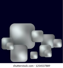Gray geometric shapes rhombus on a dark background. Volume, mesh Abstract background for your design. Modern vector illustration.