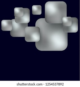 Gray geometric shapes rhombus on a dark background. Volume, mesh Abstract background for your design. Modern vector illustration.