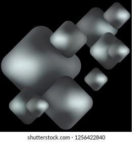 Gray geometric shapes rhombus on a dark background. Volume, mesh Abstract background for your design. Modern vector illustration.