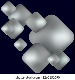 Gray geometric shapes rhombus on a dark background. Volume, mesh Abstract background for your design. Modern vector illustration.