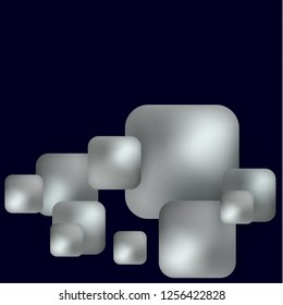 Gray geometric shapes squares and rhombus on a dark background. Volume, mesh Abstract background for your design. Modern vector illustration.