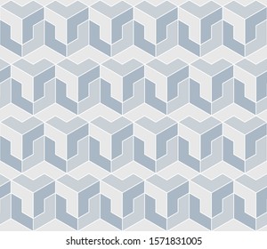 gray geometric shapes. vector seamless pattern. white simple geometric continuous background. visual illusion. textile paint. fabric repetitive swatch. wrapping paper. continuous print