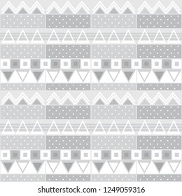 Gray geometric vector seamless pattern