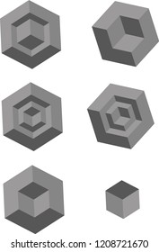 Gray Geometrical 3d Objects