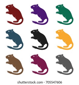 Gray gerbil.Animals single icon in black style vector symbol stock illustration web.