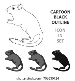 Gray gerbil.Animals single icon in cartoon style vector symbol stock illustration web.
