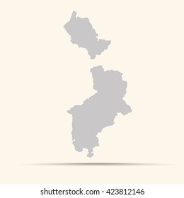 Gray German-speaking Community of Belgium Map Illustration